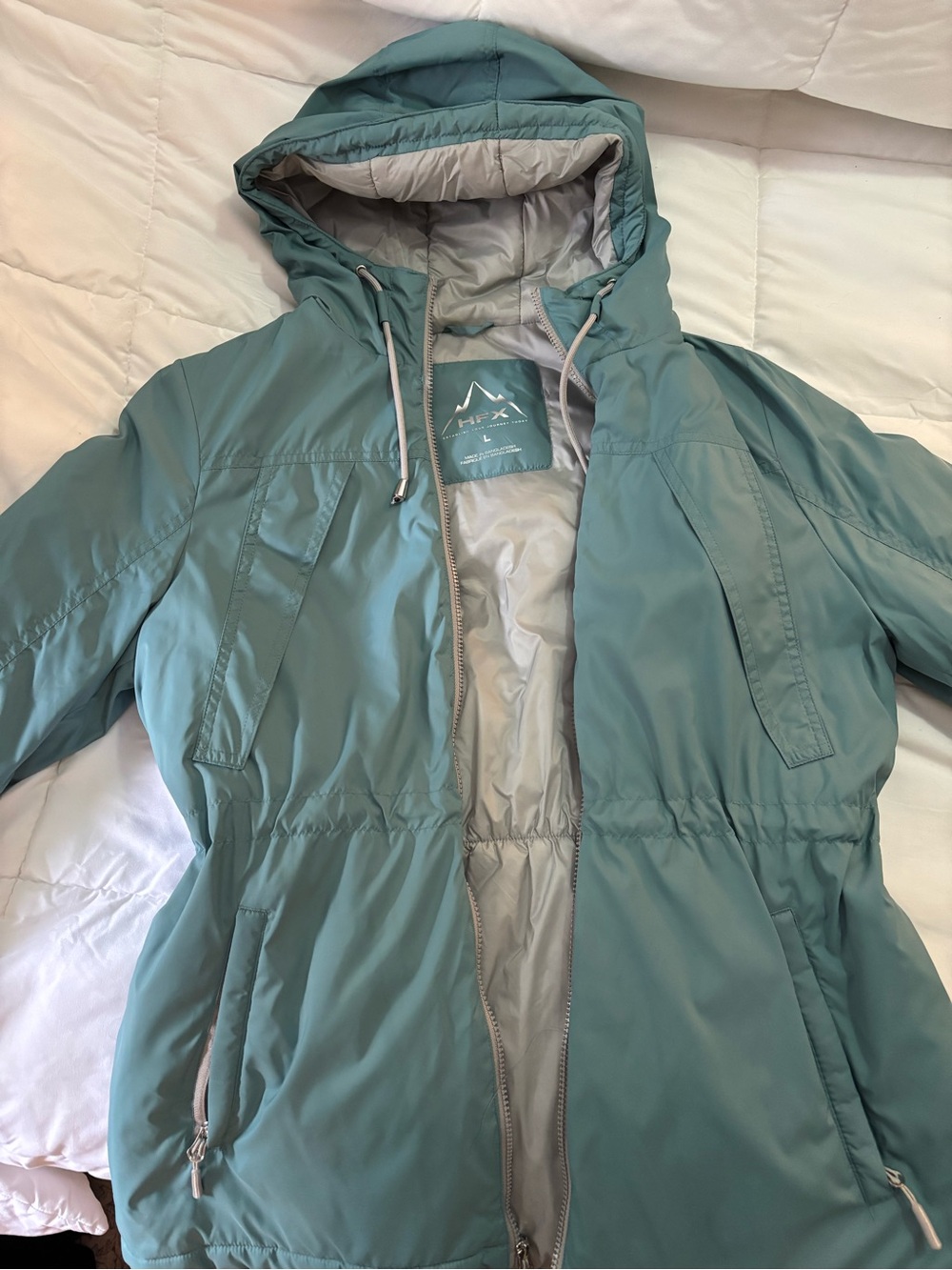HRX Women's Teal Hooded Insulated Jacket